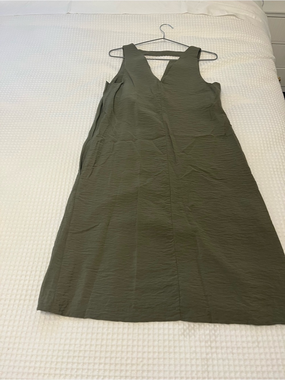 Banana Republic Olive Green V-Neck Sleeveless Dress